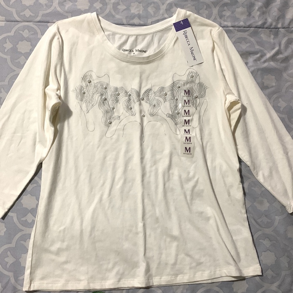 Womens 3/4 length blouse /shirt medium